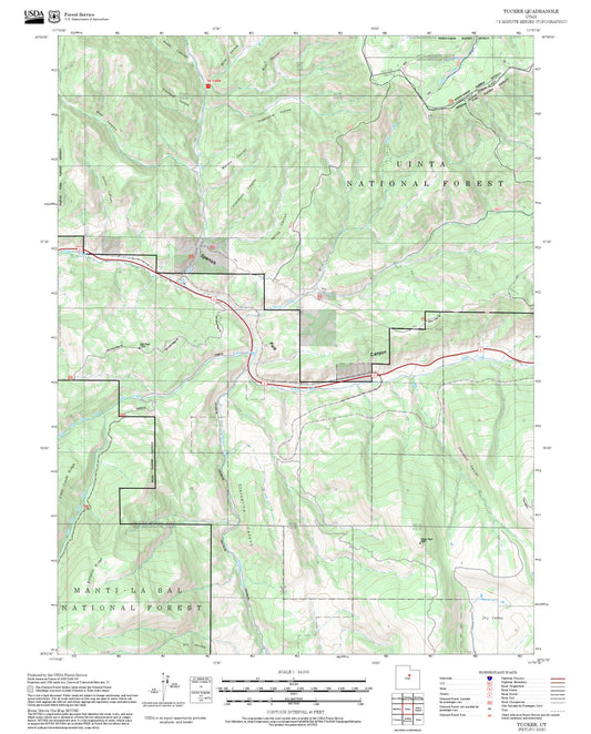 2025 Forest Service Topo Map of Tucker Utah
