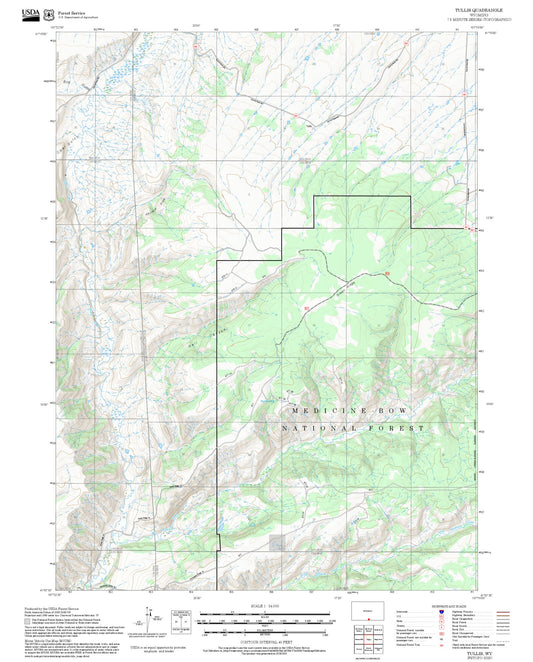 2025 Forest Service Topo Map of Tullis Wyoming