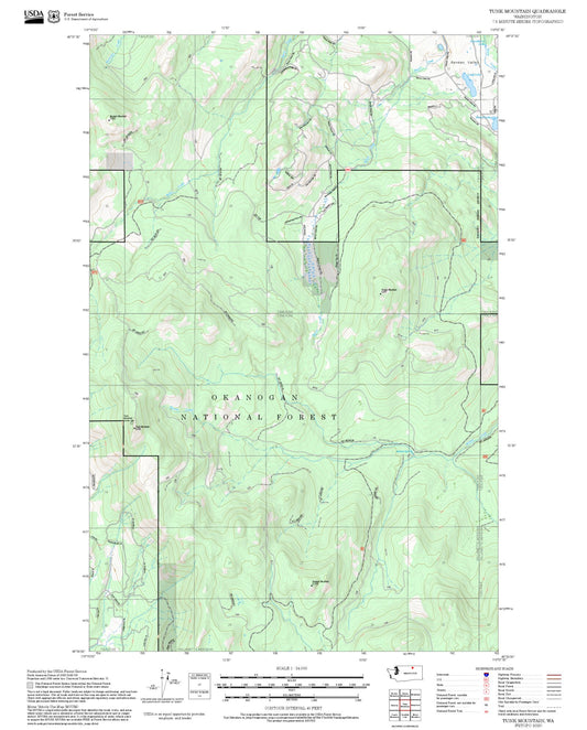 2025 Forest Service Topo Map of Tunk Mountain Washington
