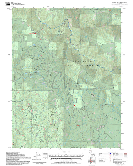2025 Forest Service Topo Map of Tunnel Hill California