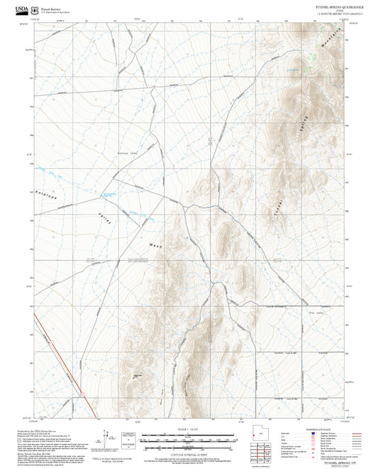 2025 Forest Service Topo Map of Tunnel Spring Utah