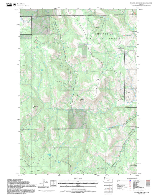 2025 Forest Service Topo Map of Turner Mountain Oregon