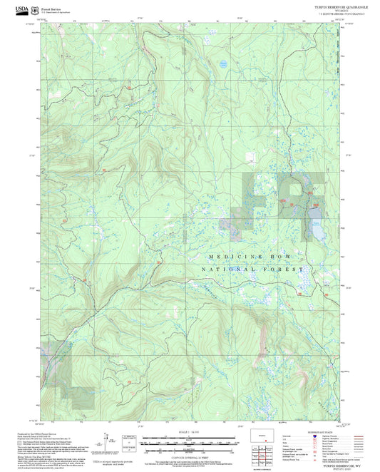 2025 Forest Service Topo Map of Turpin Reservoir Wyoming