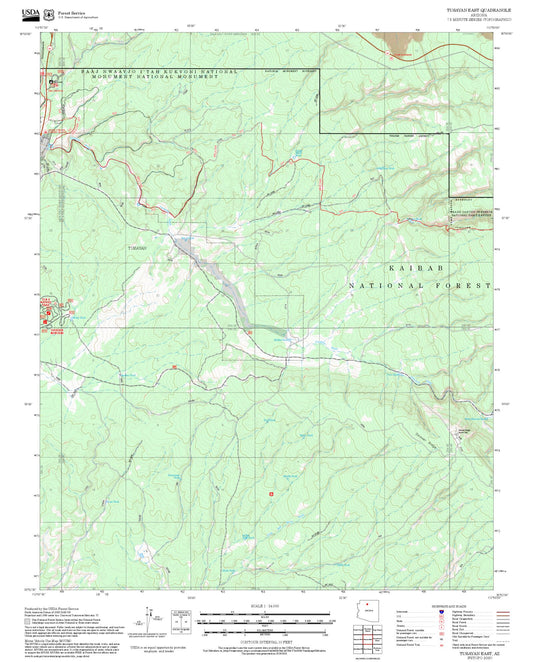 2025 Forest Service Topo Map of Tusayan East Arizona