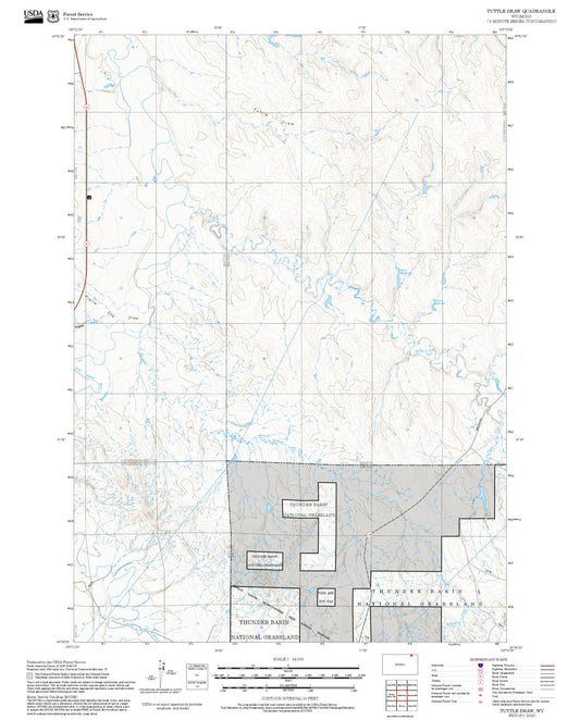 2025 Forest Service Topo Map of Tuttle Draw Wyoming