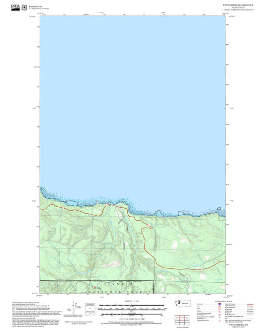 2025 Forest Service Topo Map of Twin Rivers Washington
