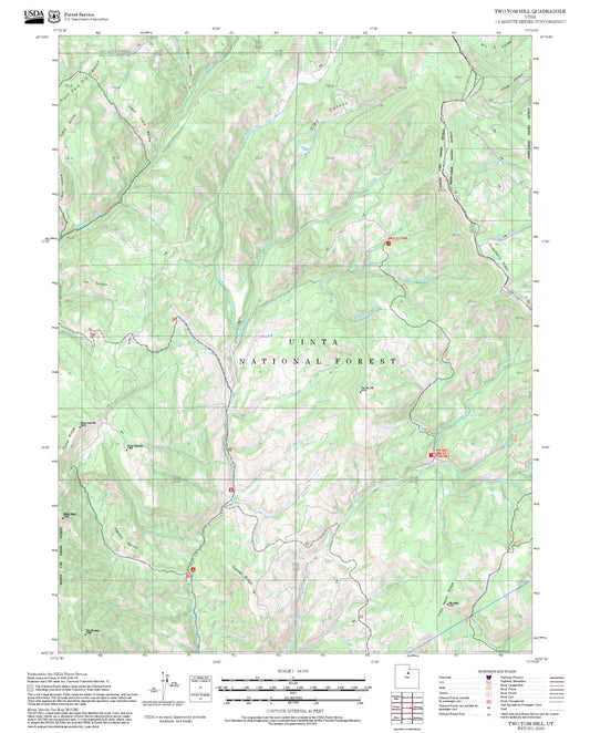 2025 Forest Service Topo Map of Two Tom Hill Utah