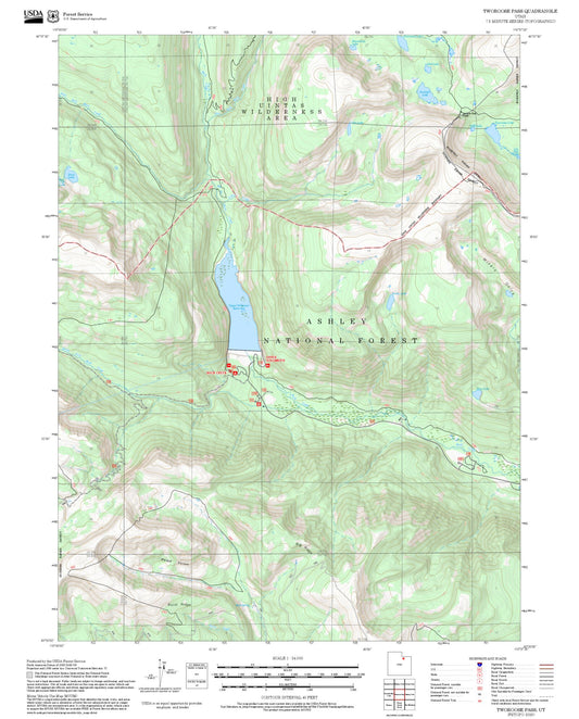 2025 Forest Service Topo Map of Tworoose Pass Utah