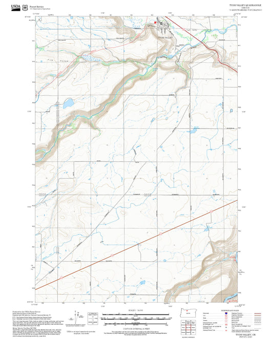 2025 Forest Service Topo Map of Tygh Valley Oregon
