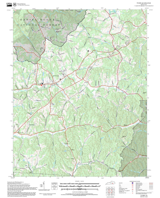 2025 Forest Service Topo Map of Tyner Kentucky