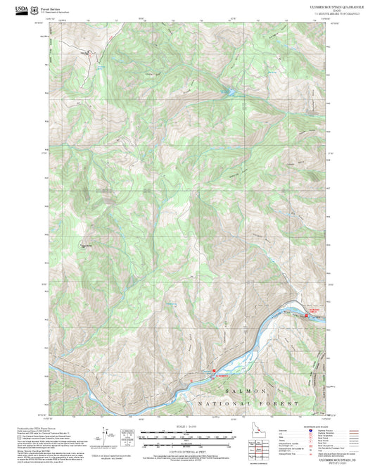 2025 Forest Service Topo Map of Ulysses Mountain Idaho