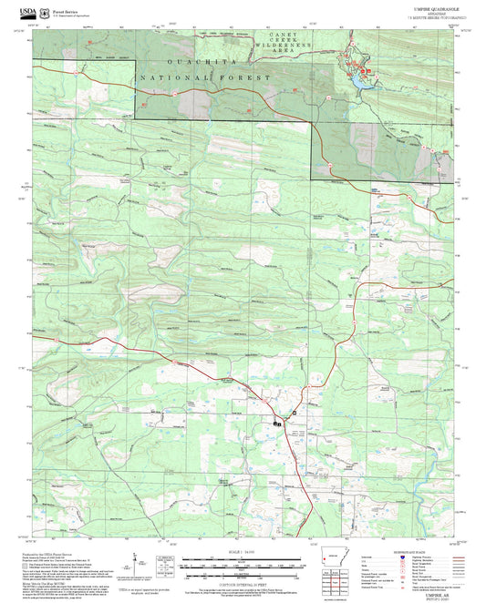 2025 Forest Service Topo Map of Umpire Arkansas