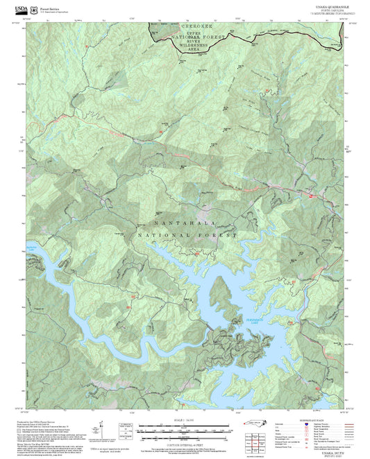 2025 Forest Service Topo Map of Unaka North Carolina