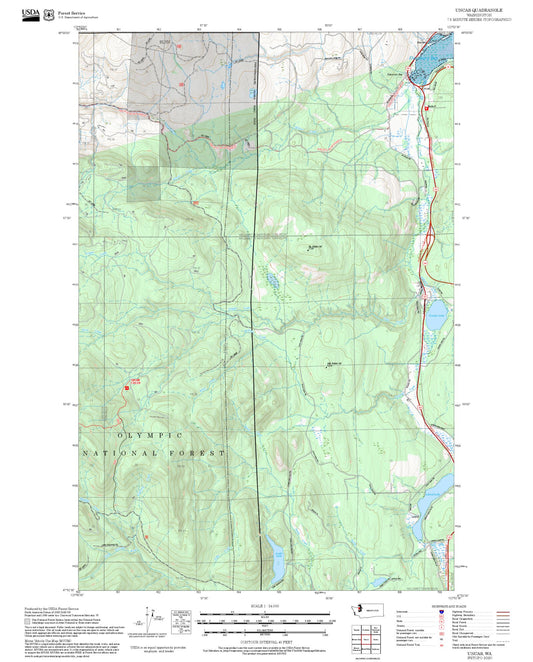 2025 Forest Service Topo Map of Uncas Washington