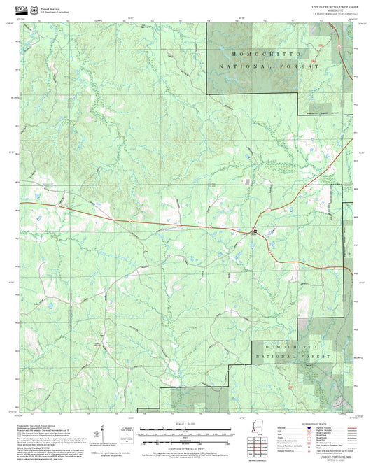 2025 Forest Service Topo Map of Union Church Mississippi