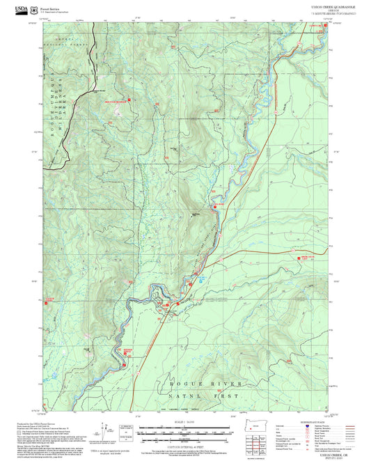 2025 Forest Service Topo Map of Union Creek Oregon