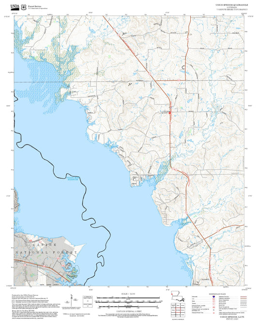 2025 Forest Service Topo Map of Union Springs Louisiana