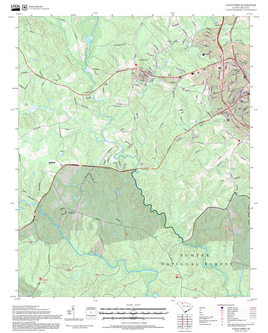 2025 Forest Service Topo Map of Union West South Carolina