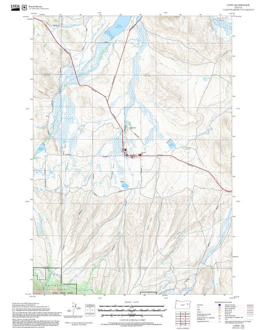 2025 Forest Service Topo Map of Unity Oregon