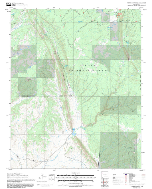 2025 Forest Service Topo Map of Upper Nutria New Mexico