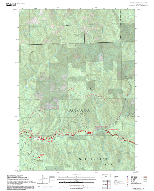 2025 Forest Service Topo Map of Upper Soda Oregon