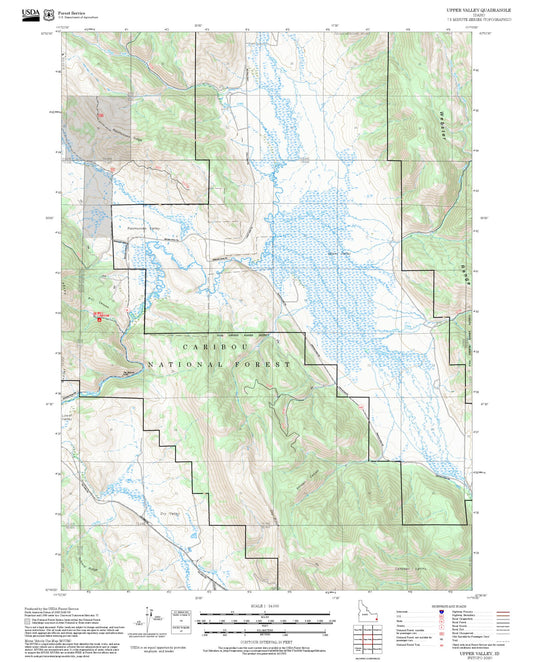 2025 Forest Service Topo Map of Upper Valley Idaho