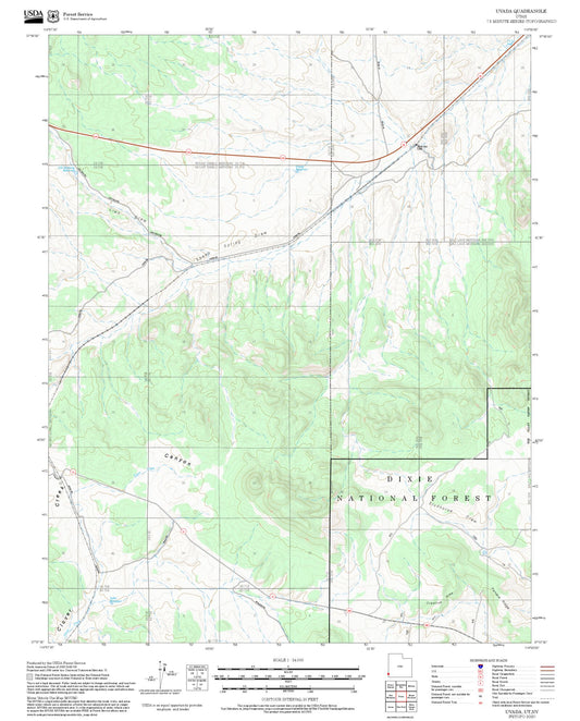 2025 Forest Service Topo Map of Uvada Utah