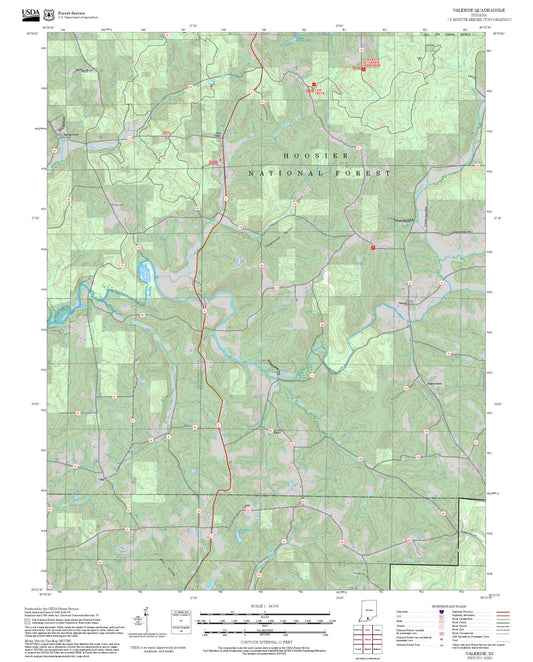 2025 Forest Service Topo Map of Valeene Indiana