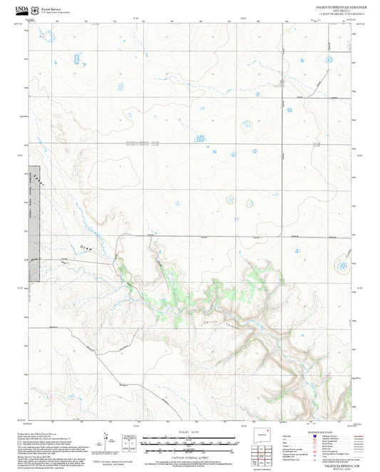 2025 Forest Service Topo Map of Valencia Spring New Mexico