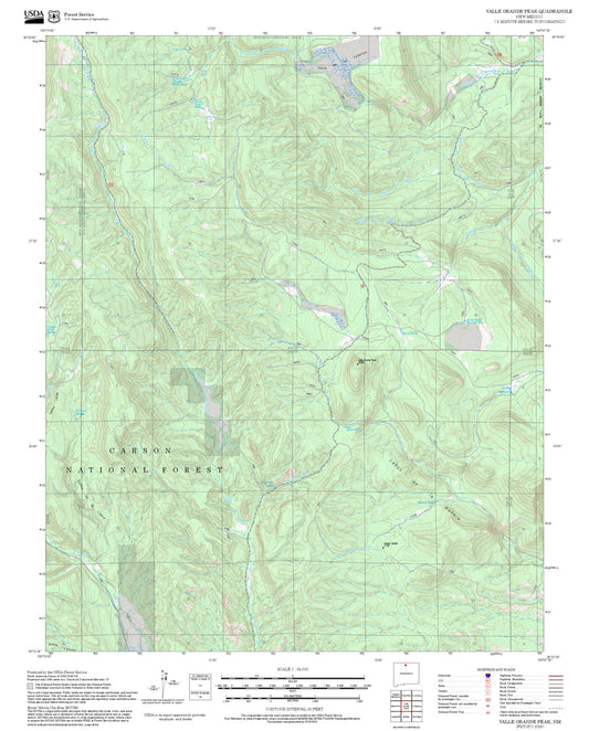 2025 Forest Service Topo Map of Valle Grande Peak New Mexico
