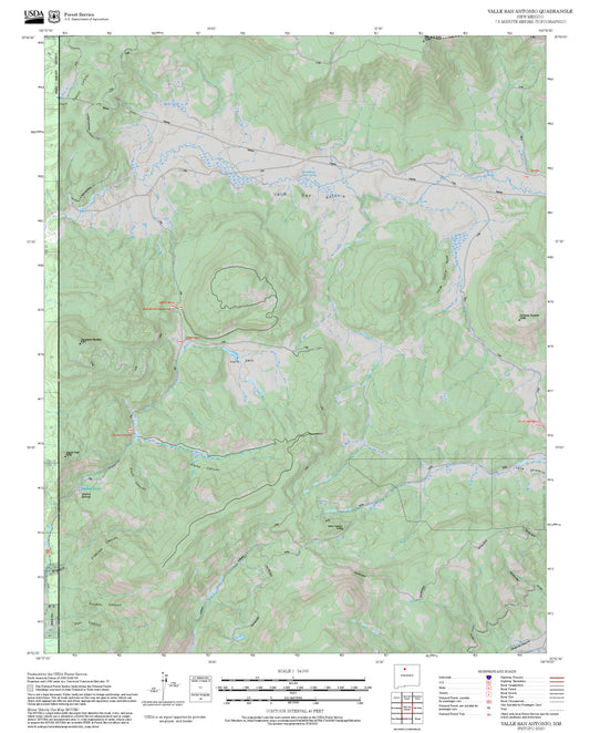 2025 Forest Service Topo Map of Valle San Antonio New Mexico