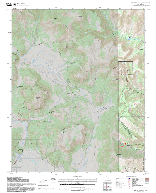 2025 Forest Service Topo Map of Valle Toledo New Mexico