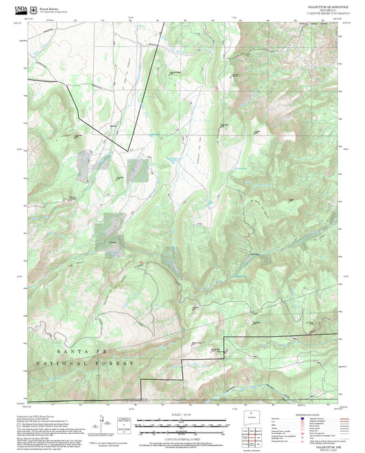 2025 Forest Service Topo Map of Vallecitos New Mexico
