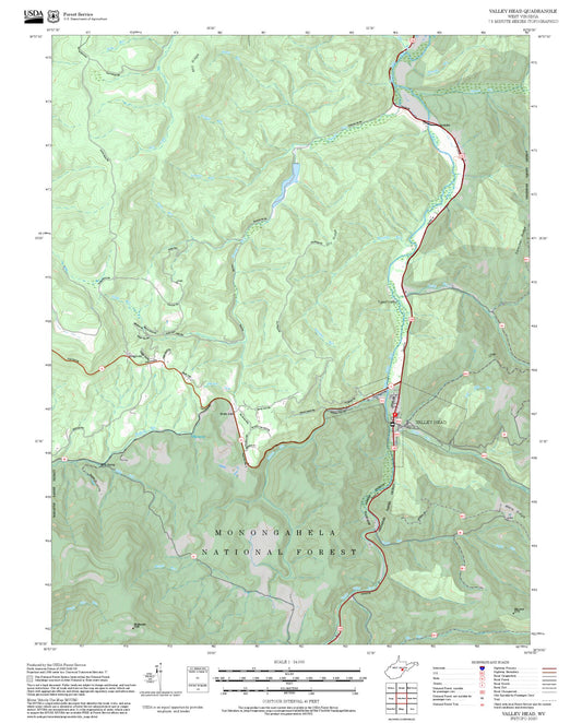 2025 Forest Service Topo Map of Valley Head West Virginia