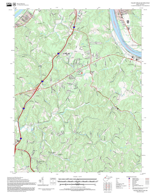 2025 Forest Service Topo Map of Valley Mills West Virginia