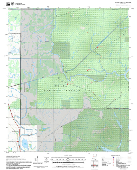 2025 Forest Service Topo Map of Valley Park Mississippi