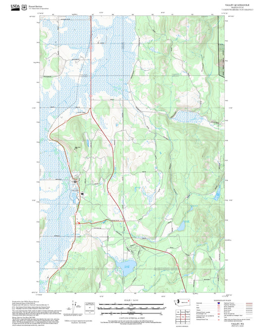 2025 Forest Service Topo Map of Valley Washington