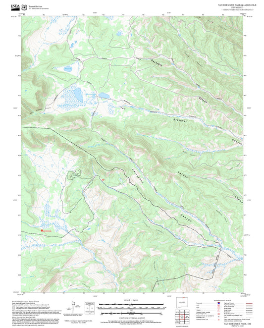 2025 Forest Service Topo Map of Van Bremmer Park New Mexico