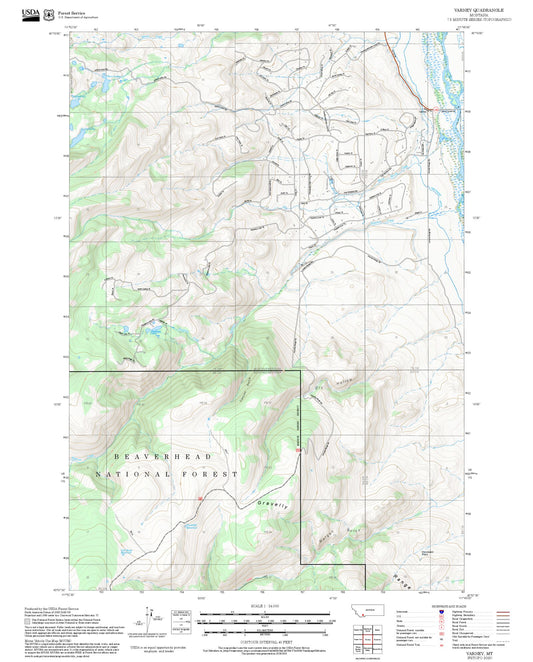 2025 Forest Service Topo Map of Varney Montana
