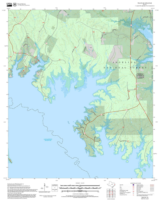 2025 Forest Service Topo Map of Veach Texas