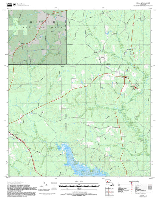 2025 Forest Service Topo Map of Verda Louisiana