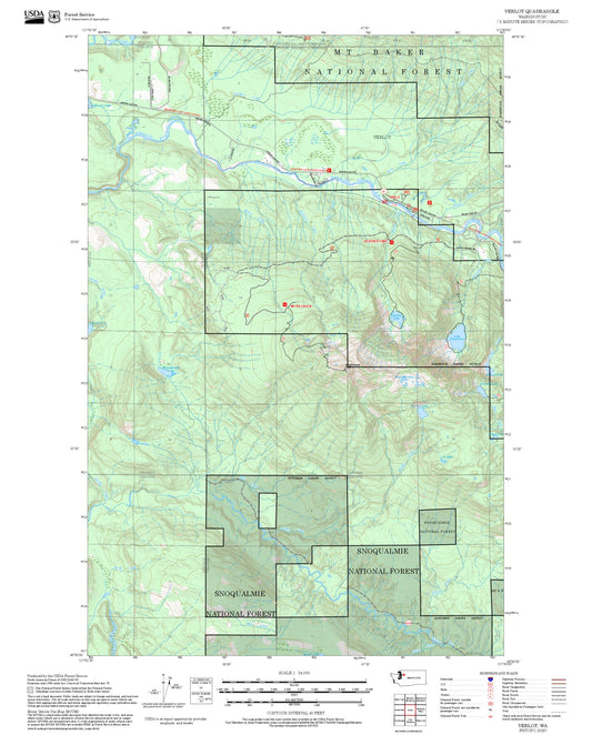 2025 Forest Service Topo Map of Verlot Washington