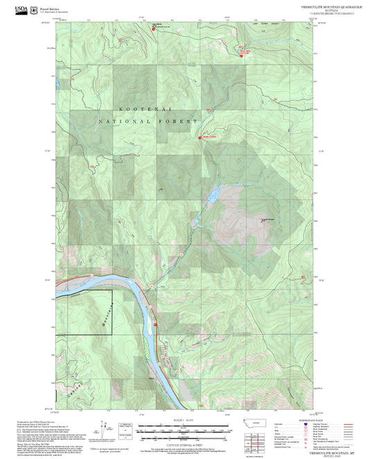 2025 Forest Service Topo Map of Vermiculite Mountain Montana