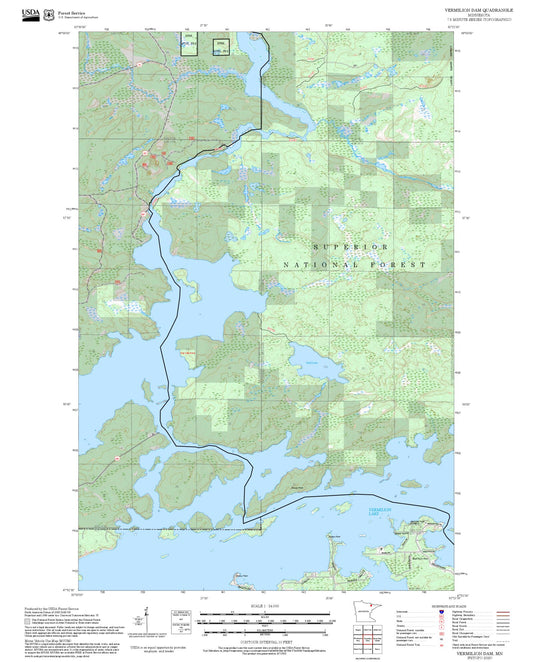 2025 Forest Service Topo Map of Vermilion Dam Minnesota