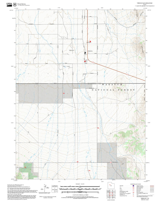 2025 Forest Service Topo Map of Vernon Utah