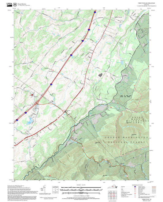 2025 Forest Service Topo Map of Vesuvius Virginia