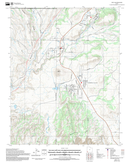 2025 Forest Service Topo Map of Veyo Utah