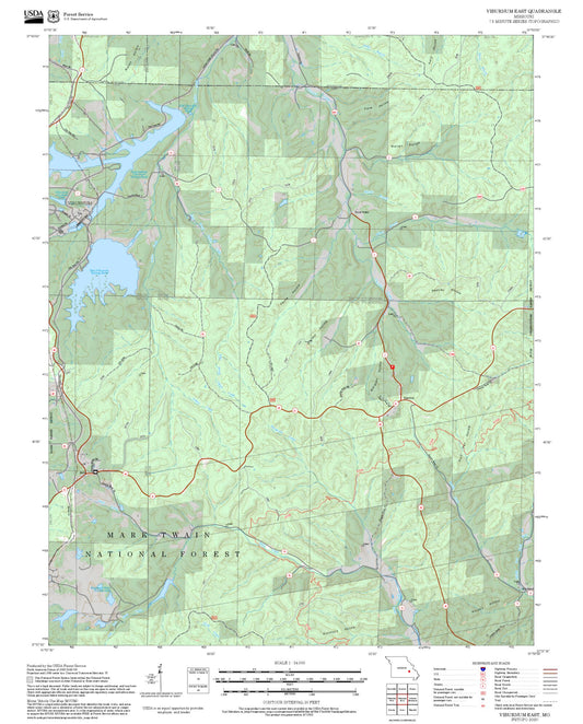 2025 Forest Service Topo Map of Viburnum East Missouri