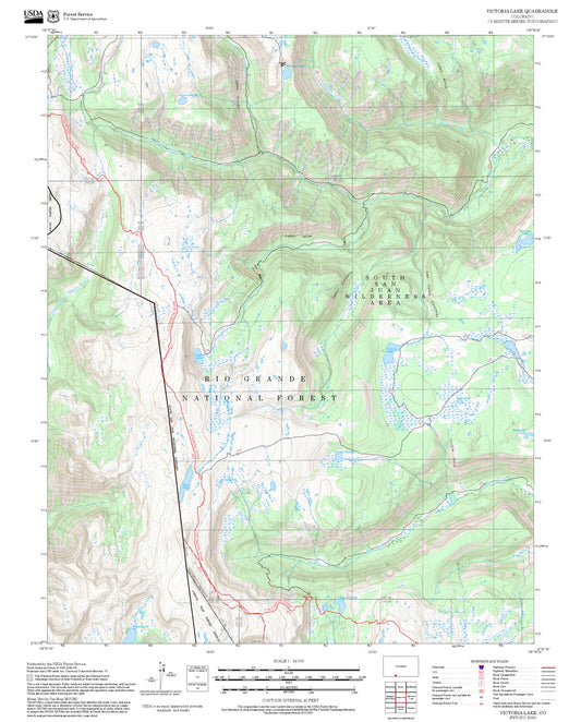 2025 Forest Service Topo Map of Victoria Lake Colorado