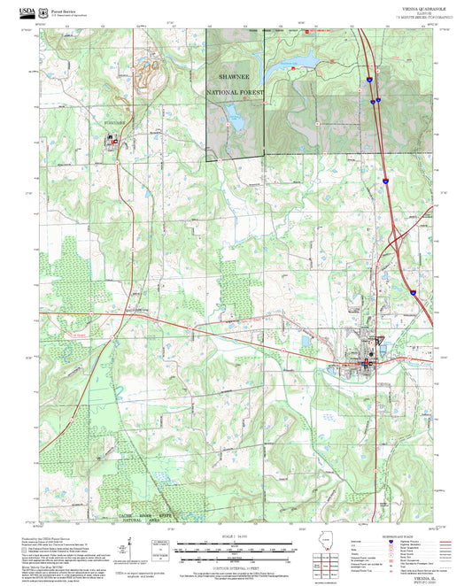 2025 Forest Service Topo Map of Vienna Illinois